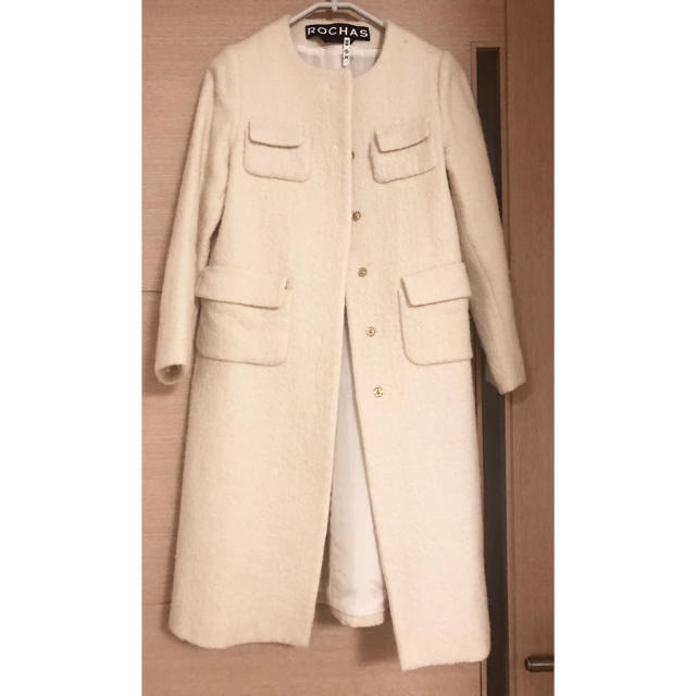 ロシャス(ROCHAS)ツィード ロングコート aneteco.fr