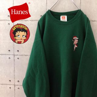 ヘインズ(Hanes)の【激レア】ヘインズ ベティーブープ 刺繍 スウェット トレーナー アースカラー(スウェット)