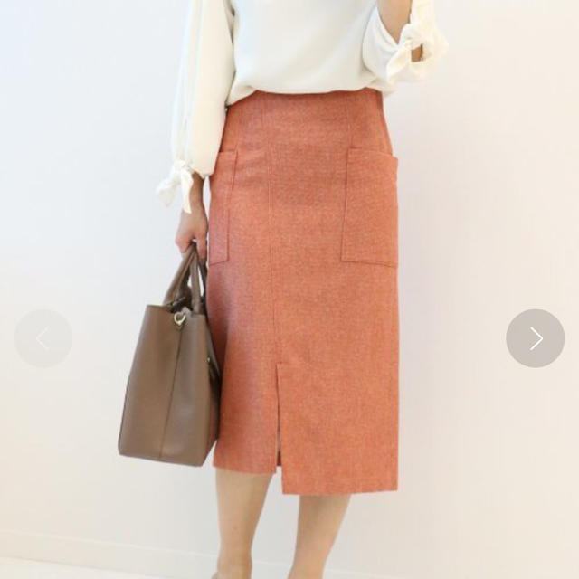 Noble(ノーブル)の ウールカルゼフロントスライドタイトスカート レディースのスカート(ロングスカート)の商品写真