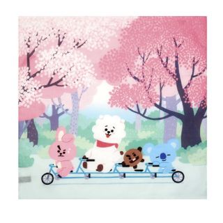 ボウダンショウネンダン(防弾少年団(BTS))のBT21 ハンカチ お花見デザイン(アイドルグッズ)