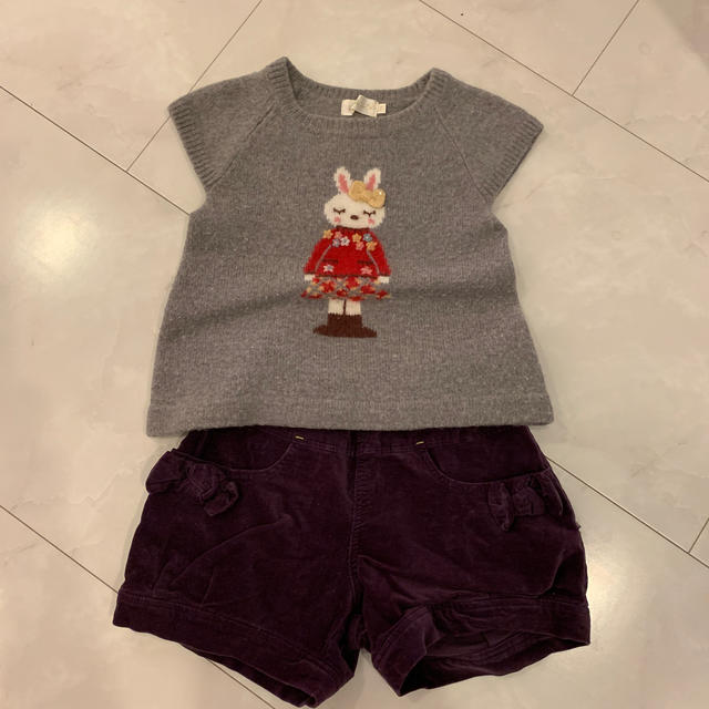 KP(ニットプランナー)のロコ様専用 KP ニットベストとショートパンツのセット キッズ/ベビー/マタニティのキッズ服女の子用(90cm~)(ニット)の商品写真