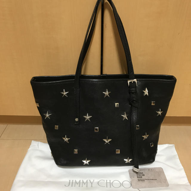 限定値下げJIMMYCHOOジミーチュウ★サシャスタースタッズレザートートバック