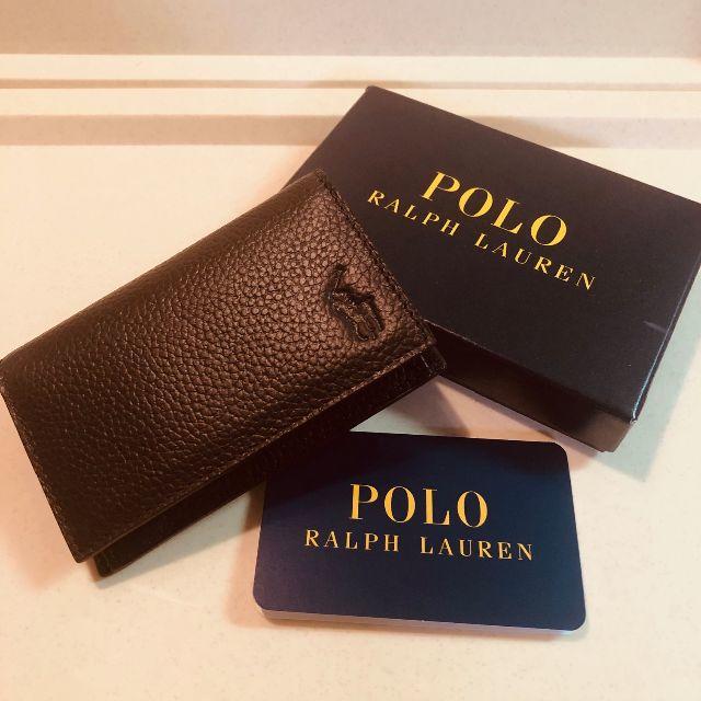 Ralph Lauren(ラルフローレン)の【新品】ポロ・ラルフローレン カードケース名刺入れ/ダークブラウン メンズのファッション小物(名刺入れ/定期入れ)の商品写真