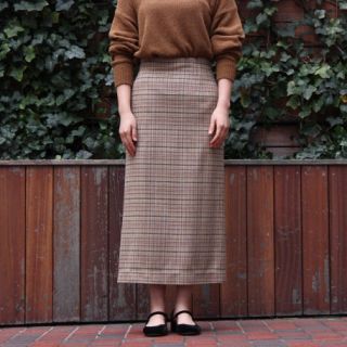 AURALEE SILK SUMMER TWEED SLIT SKIRT (ロングスカート)