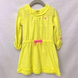 カーターズ(carter's)の新品■Ｃarter's 5/110 カーターズ 女の子 ワンピース 黄色 長袖★(ワンピース)