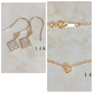 スタージュエリー(STAR JEWELRY)の14Kgf 一粒ダイヤCZネックレス／一粒ダイヤネックレス 3ミリ 華奢チェーン(ネックレス)