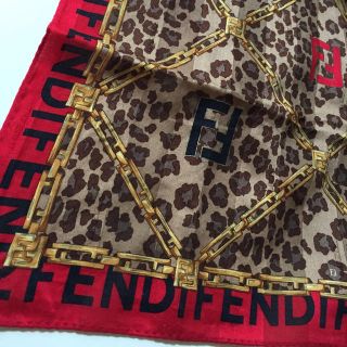 フェンディ(FENDI)の使用一回ヒョウ柄スカーフ(バンダナ/スカーフ)