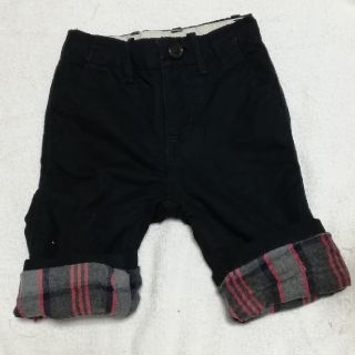 ベビーギャップ(babyGAP)の新品　baby gap 折り返しチェック柄ズボン80cm(パンツ)