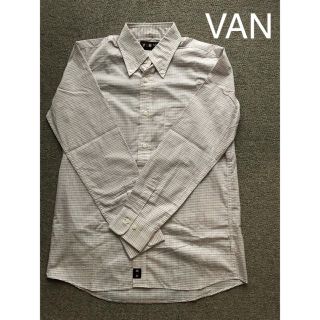 ヴァンヂャケット(VAN Jacket)のVAN／㉓長袖BDシャツ（M）／レッド＆ネイビー系チェック(Tシャツ/カットソー(半袖/袖なし))