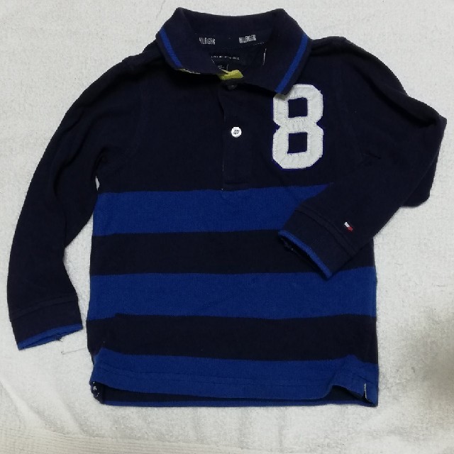 TOMMY HILFIGER(トミーヒルフィガー)のネイビー&ブルーボーダーライン幼児トミーフィルガー2T キッズ/ベビー/マタニティのキッズ服男の子用(90cm~)(Tシャツ/カットソー)の商品写真