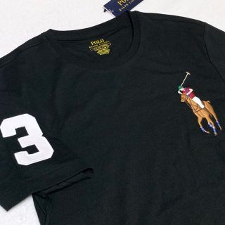 ポロラルフローレン(POLO RALPH LAUREN)の新品✨ビッグポニー×ナンバリング T / ブラック メンズ M(Tシャツ/カットソー(半袖/袖なし))