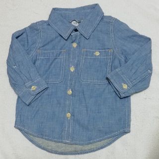 ベビーギャップ(babyGAP)の新品　baby gap グレー裏地付き長袖シャツ80cm(シャツ/カットソー)