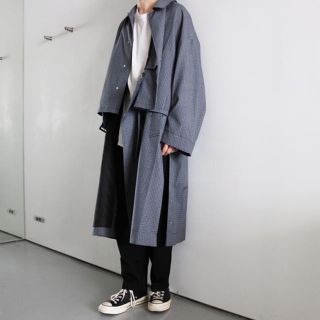 サンシー(SUNSEA)のyoke 3way コート 19aw グレー sサイズ(ステンカラーコート)