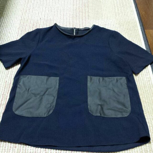 ZARA(ザラ)のZARA カットソー ネイビー レディースのトップス(シャツ/ブラウス(半袖/袖なし))の商品写真