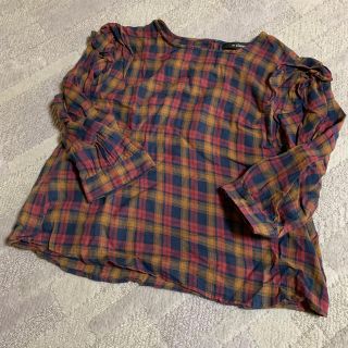 ダブルクローゼット(w closet)のチェック七分袖ブラウス 肩フリル(シャツ/ブラウス(長袖/七分))