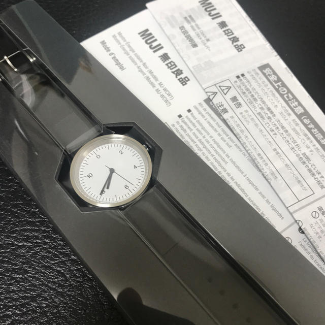 無印良品 腕時計・Wall Clock・シルバー バンド:黒革 無印良品 腕時計・Wall Clock・シルバー バンド:黒革