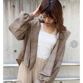 あー's様専用apresjourチェック袖ボリュームブラウス(シャツ/ブラウス(長袖/七分))