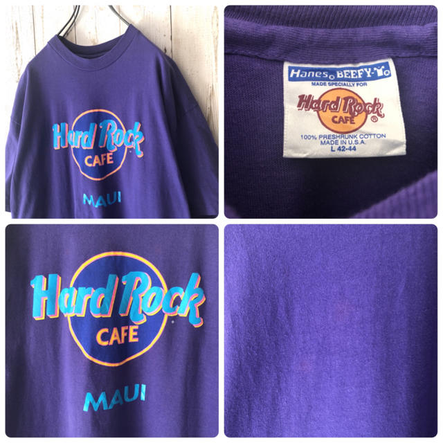90s アメリカ製 ハードロックカフェ ヴィンテージ Tシャツ 紫 Lサイズ