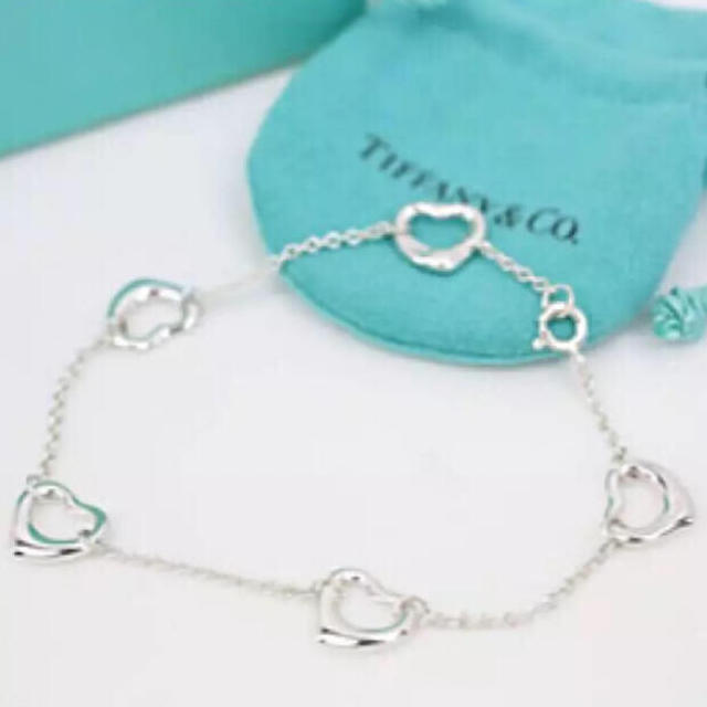 ☆日本の職人技☆ Tiffany シルバー925 オープンハート5ブレスレット