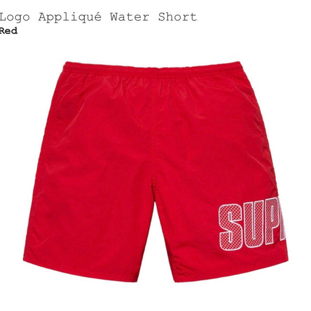 Logo Appliqué Water Short COLOR/Red S