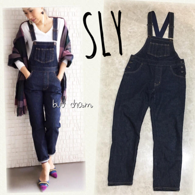 SLY(スライ)のSLY♡Campbell Tapered Salopette デニムサロペット レディースのパンツ(サロペット/オーバーオール)の商品写真