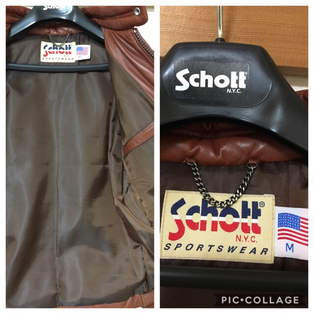 schott(ショット)のSchott レザーダウンジャケット M メンズのジャケット/アウター(レザージャケット)の商品写真