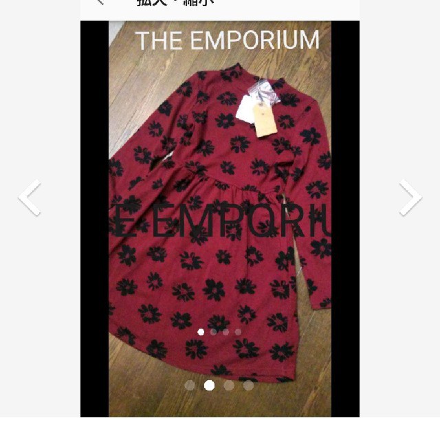 THE EMPORIUM(ジエンポリアム)のTHE EMPORIUM/花柄柔らかサラサラニットワンピース レディースのワンピース(ひざ丈ワンピース)の商品写真