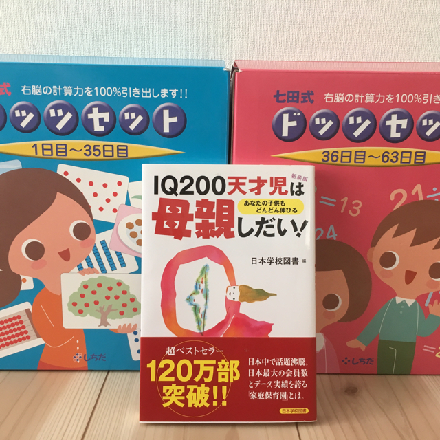 『七田式ドッツセット』と本『IQ200天才児は母親しだい！』 キッズ/ベビー/マタニティのキッズ/ベビー/マタニティ その他(その他)の商品写真