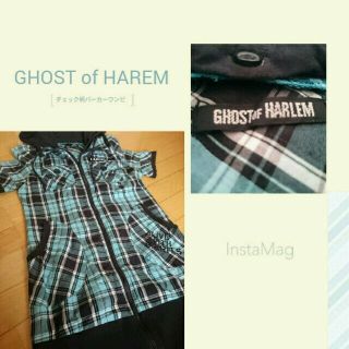 ゴーストオブハーレム(GHOST OF HARLEM)のチェック柄パーカーワンピ(ミニワンピース)