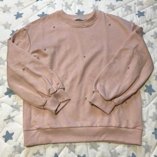 ザラ(ZARA)のZARA♡パール付きスエット(トレーナー/スウェット)