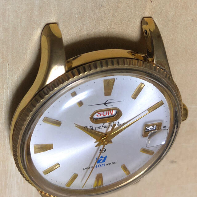 CITIZEN(シチズン)のシチズン  オートデーター　ハンドメイドレザーベルト付き メンズの時計(腕時計(アナログ))の商品写真