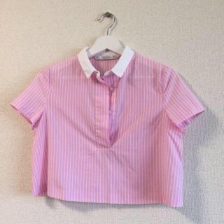 ザラ(ZARA)のピンクのストライプTシャツ(Tシャツ(半袖/袖なし))