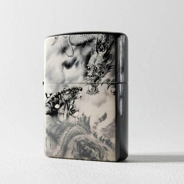 ZIPPO 龍虎 レーザー彫刻 ブラックチタンコーティング 廃盤商品