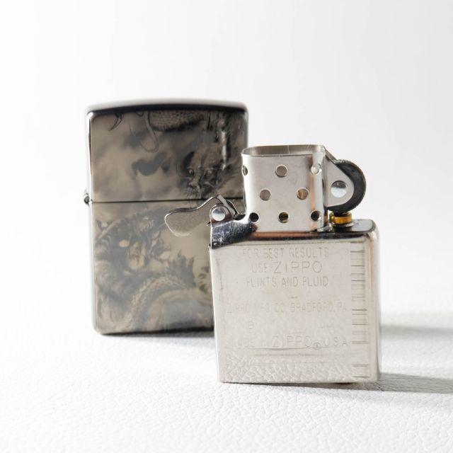 ZIPPO 龍虎 レーザー彫刻 ブラックチタンコーティング 廃盤商品