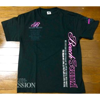 ビーチサウンド(BEACH SOUND)のBeach sound Tシャツ 黒✖ピンク＋ラメプリント(Tシャツ/カットソー(半袖/袖なし))