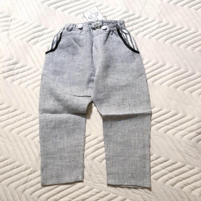 cokitica(コキチカ)の【新品】cokitica  ストライプリネンパンツ 100 キッズ/ベビー/マタニティのキッズ服男の子用(90cm~)(パンツ/スパッツ)の商品写真