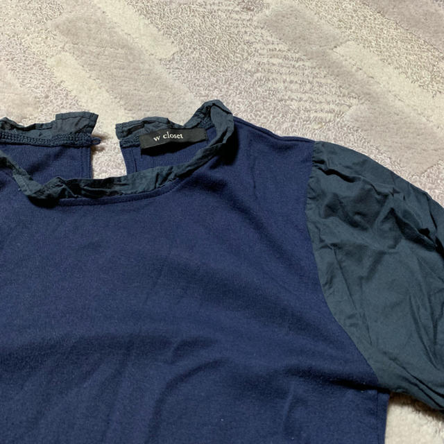 w closet(ダブルクローゼット)の異素材切り替えシャツ レディースのトップス(シャツ/ブラウス(長袖/七分))の商品写真