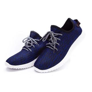 【新品】メンズ 靴 シューズ スニーカー ウォーキング 運動靴 兼用　青＋白(スニーカー)