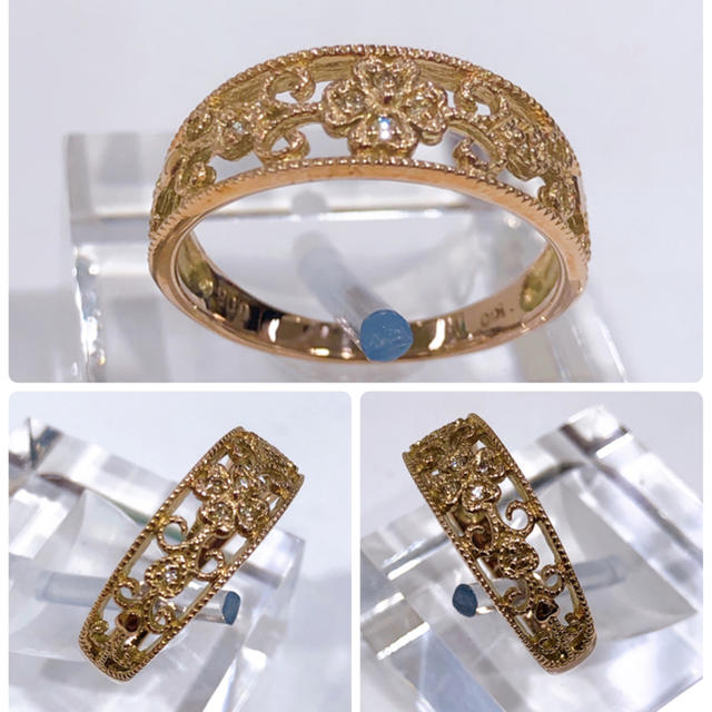 トントン様専用♡透かしデザイン K10PG ダイヤモンド リング レディースのアクセサリー(リング(指輪))の商品写真