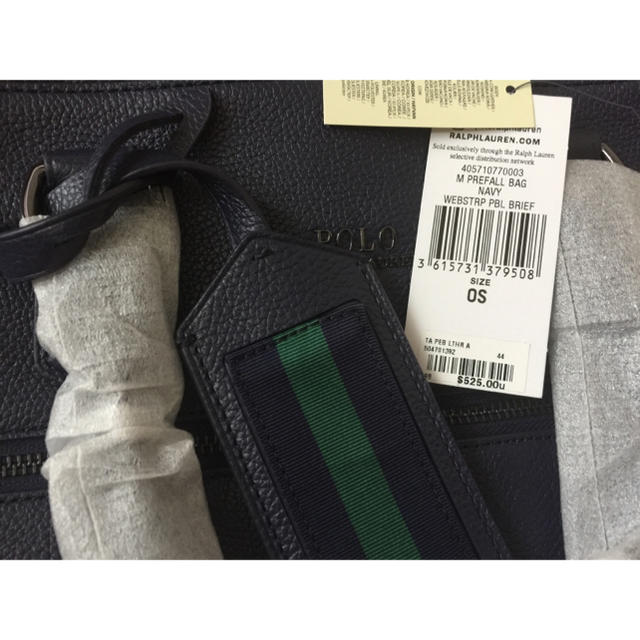 POLO RALPH LAUREN(ポロラルフローレン)の新品・未使用 ポロ ラルフローレン メンズ 本革レザー ビジネスバッグ ネイビー メンズのバッグ(ビジネスバッグ)の商品写真