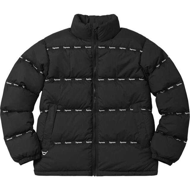 Supreme logo tape puffy jacket