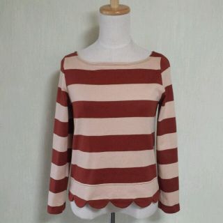 ドットアンドストライプスチャイルドウーマン(Dot&Stripes CHILDWOMAN)の★スカラップ ボーダー カットソー(カットソー(長袖/七分))