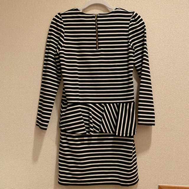 GU(ジーユー)のGU GIRLS ボーダー ペプラム ワンピース 150cm キッズ/ベビー/マタニティのキッズ服女の子用(90cm~)(ワンピース)の商品写真