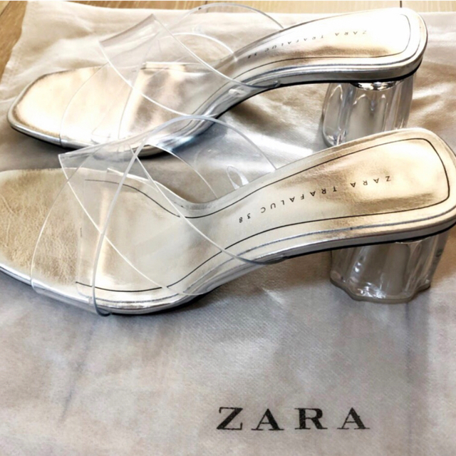 ZARA(ザラ)のzara   クリア ヒールサンダル レディースの靴/シューズ(サンダル)の商品写真
