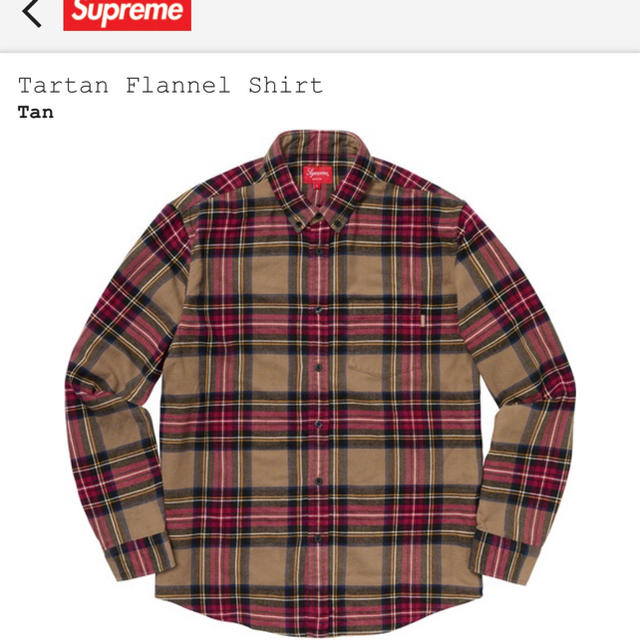 supreme Tartan Flannel Shirt M tan タン