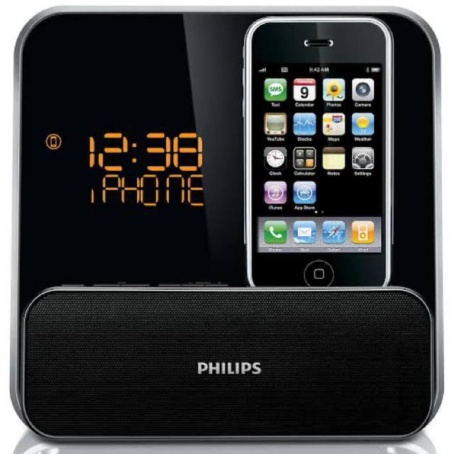 PHILIPS(フィリップス)のPHILIPS iPodスピーカー 目覚まし・FMラジオ搭載 スマホ/家電/カメラのオーディオ機器(スピーカー)の商品写真