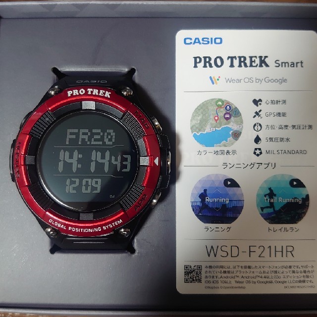 腕時計(デジタル)CASIO PROTREKSmart WSD-F21HR-RD おまけ付き