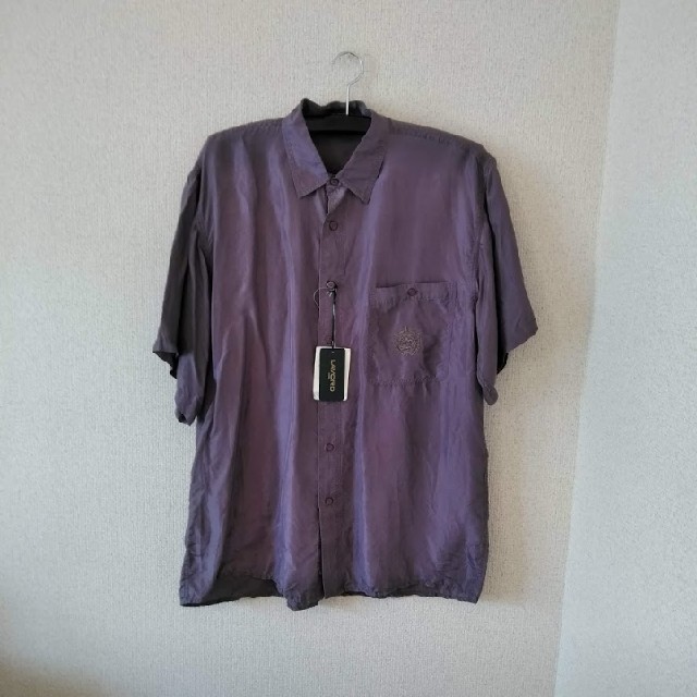 deadstock Vintage　MENS silk Shirt　刺繍メンズ