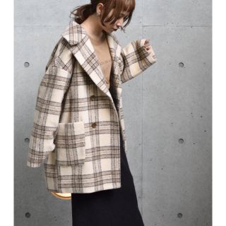 ダブルクローゼット(w closet)のw closet シャギーチェックコート(チェスターコート)