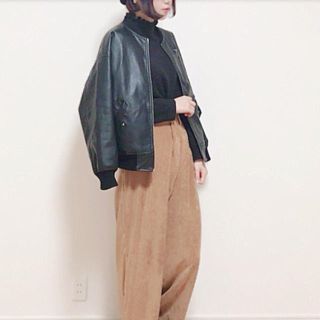 ダブルクローゼット(w closet)のダブルクローゼット フェイクレザーBIG ＭＡ-1(ライダースジャケット)